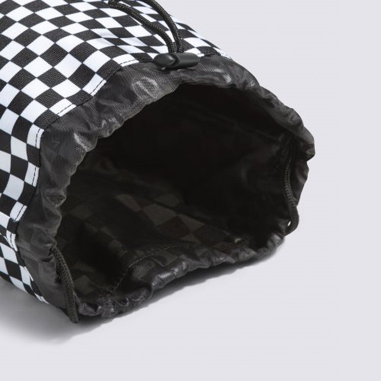 VANS MINI CINCH BAG BLACK WHITE CHECKERBOARD 5 0 Boardshop